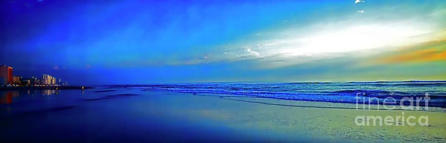East Coast Florida Daytona Beach Morning Walkers   Photograph by Tom Jelen
