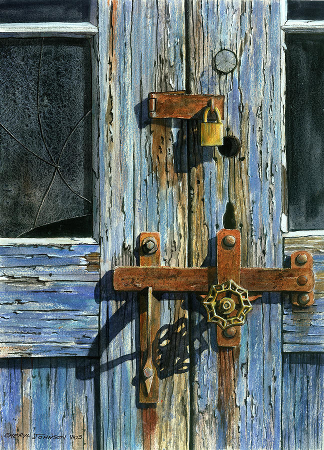 Door Painting - East Door - Baltic Mills by Cheryl Johnson