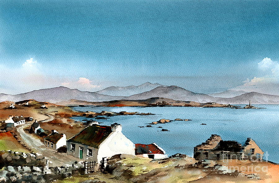 East end, Inishboffin, Galway Painting by Val Byrne