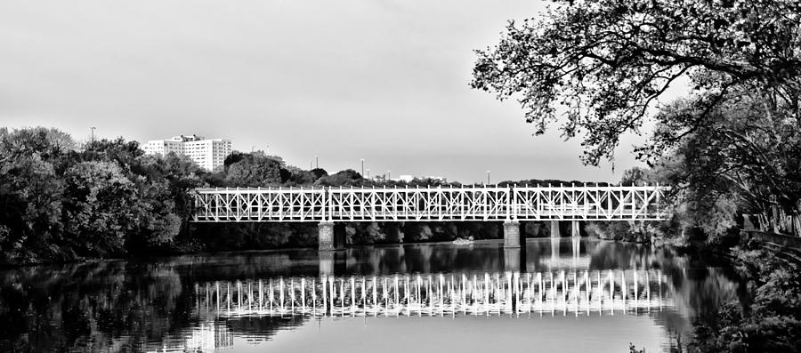 East Falls Bridge in Black and White Photograph by Bill Cannon