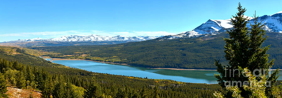 East Glacier Two Medicine Lake Panorama Photograph by Adam Jewell