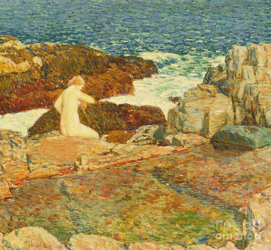 East Headland Pool, 1912 by Childe Hassam Painting by Childe Hassam
