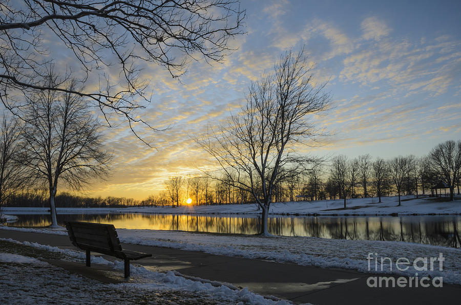 East Lake Winter Sunset Photograph by Tamara Becker