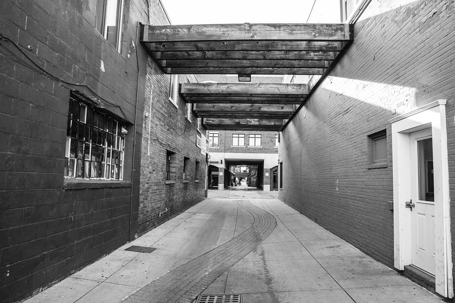 East Lansing Alley Black and White  Photograph by John McGraw