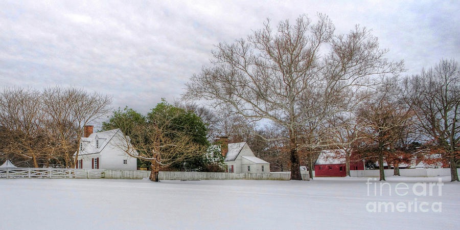 Winter Photograph - East Nichols Street Colonial Williamsburg Panorama by Karen Jorstad