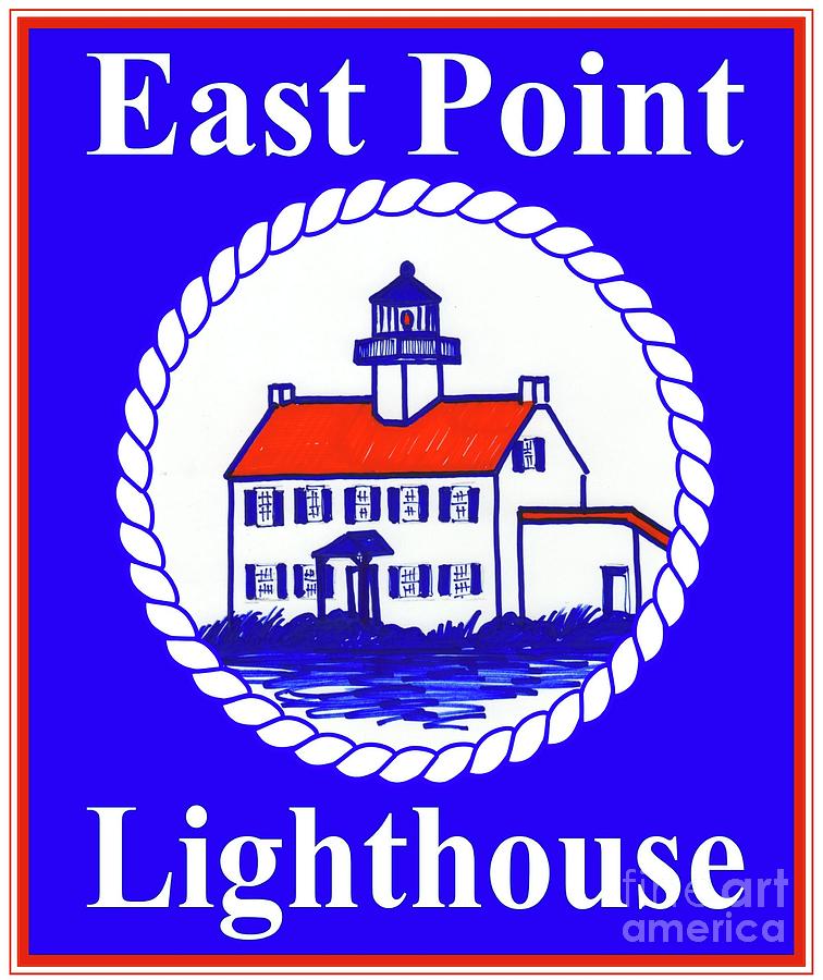 East Point Lighthouse Road Sign Mixed Media by Nancy Patterson