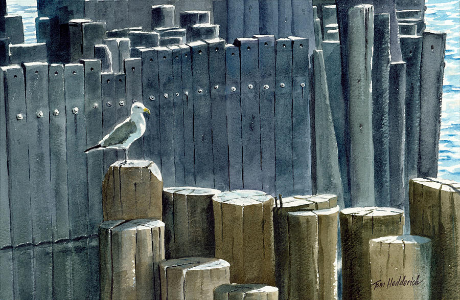 Brooklyn Bridge Painting - East River Gull by Tom Hedderich