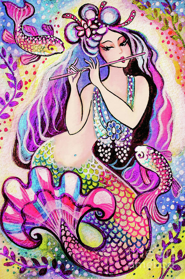 East Sea Mermaid Painting by Eva Campbell