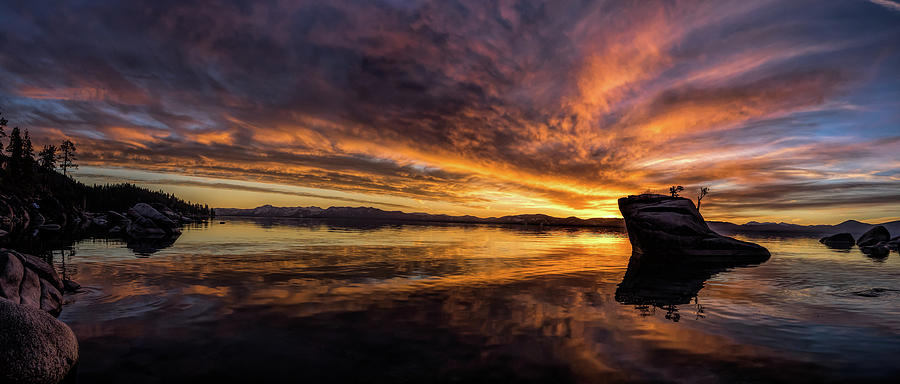East Shore sunset panorama Photograph by Martin Gollery