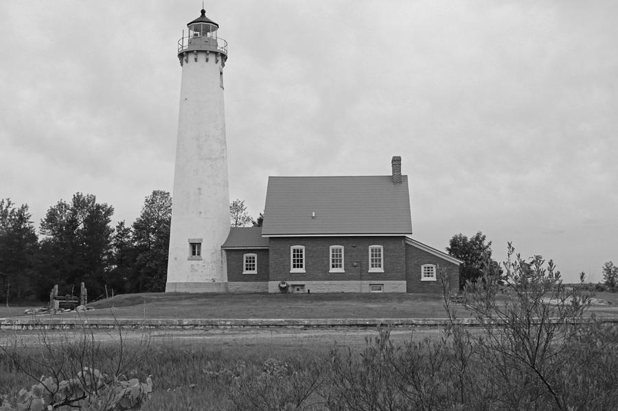 Architecture Photograph - East Tawas Lighthouse  #1 by Michiale Schneider