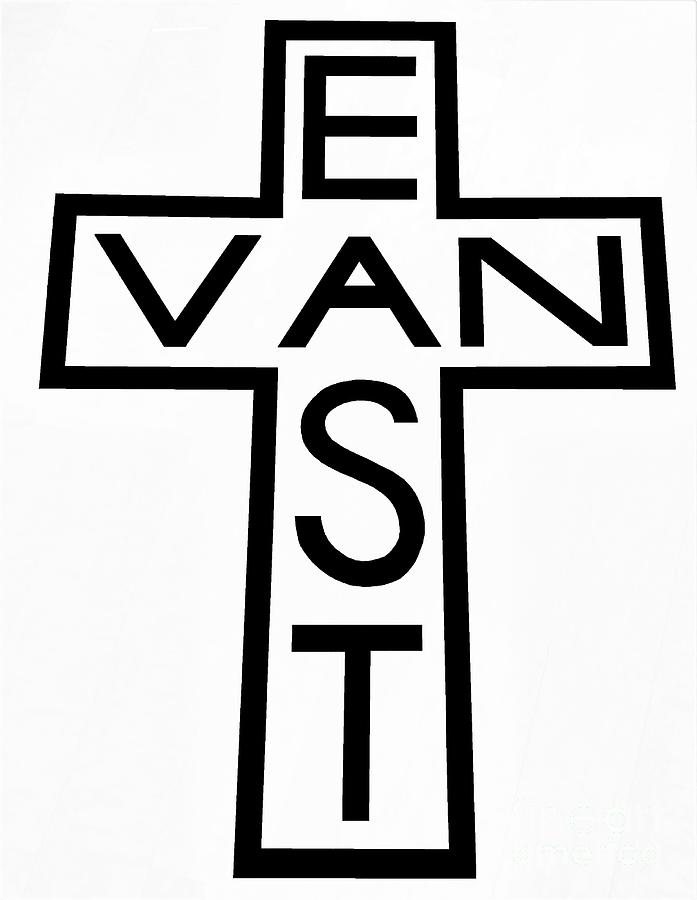Black And White Photograph - East Van Cross whiteblack by Dean Edwards