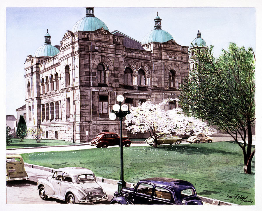 East Wing Legislative Buildings Painting by David Lloyd Glover