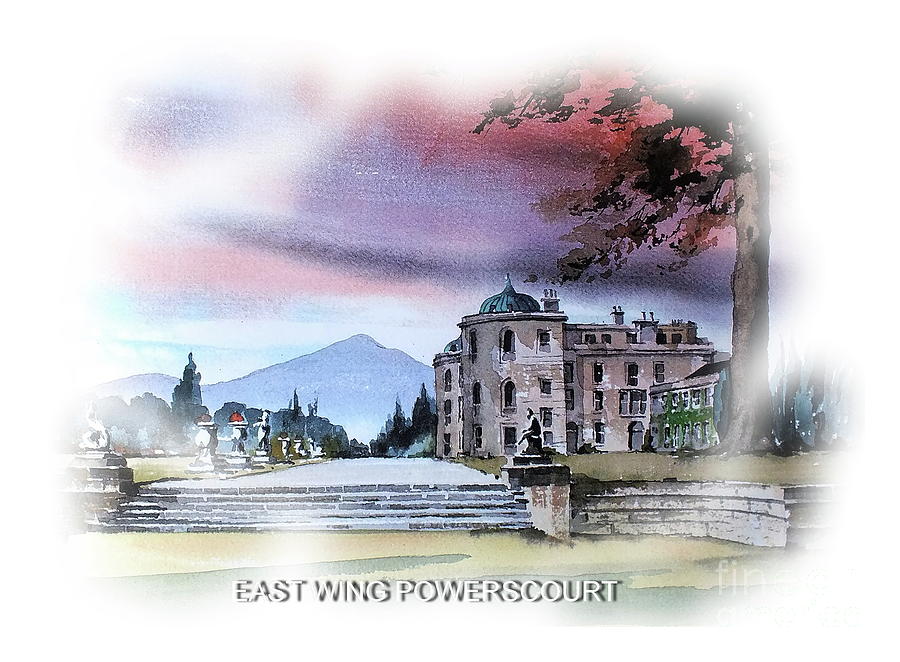 East Wing Powerscourt Painting by Val Byrne