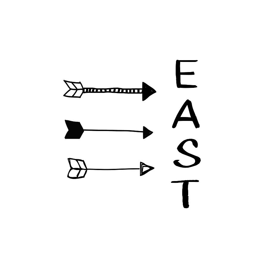 East With Arrows- Art by Linda Woods Digital Art by Linda Woods
