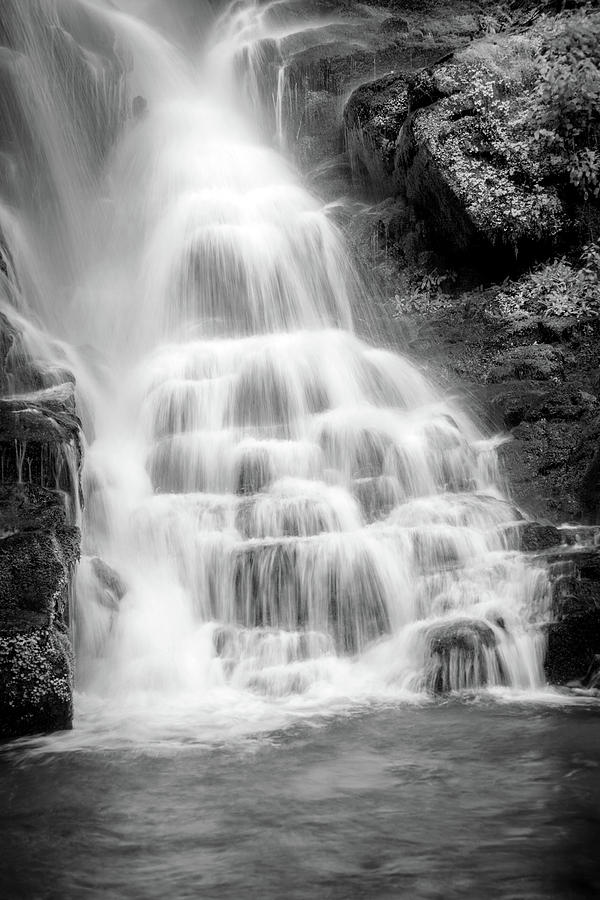 Eastatoe Falls In B/w Photograph