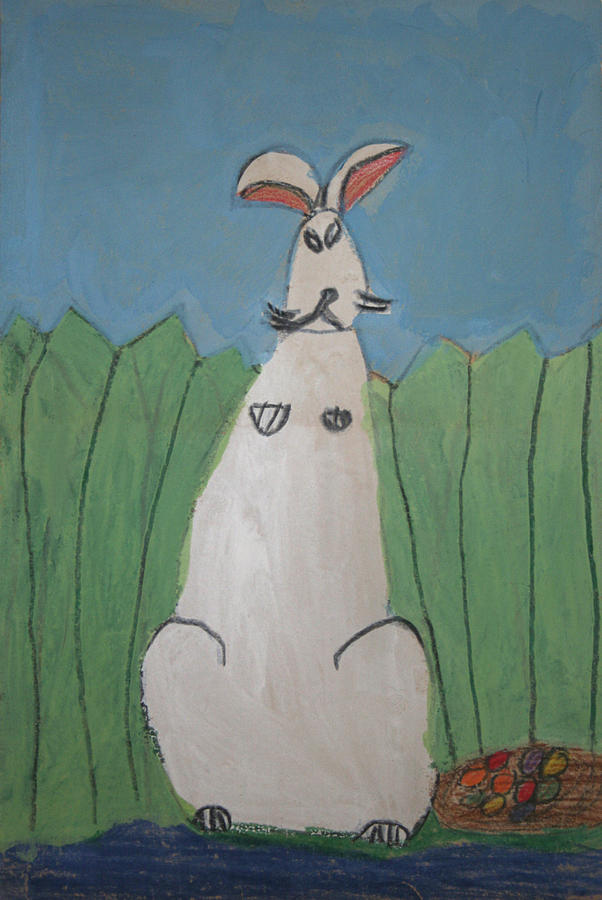 Easter Bunny Childhood Painting Painting by Marna Edwards Flavell