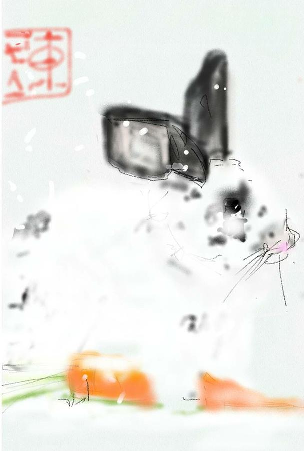 Easter Bunny  Digital Art by Debbi Saccomanno Chan