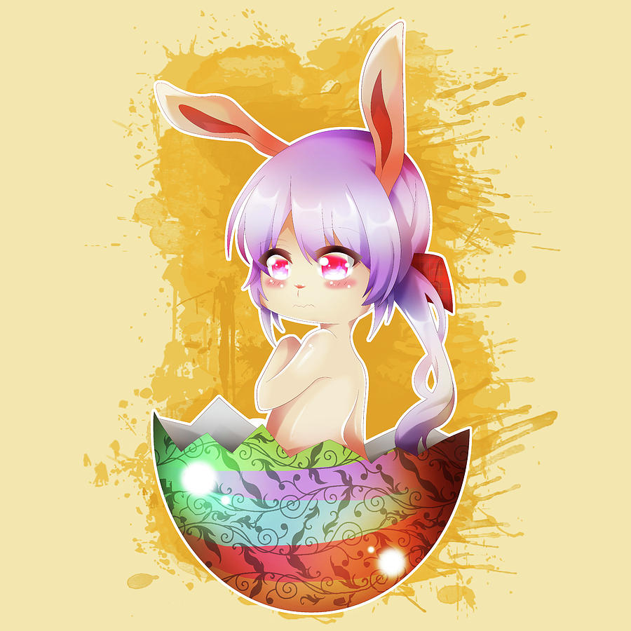 Christmas Digital Art - Easter Bunny Girl by Catifornia Shop