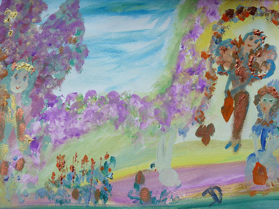 Easter Fairies Painting by Judith Desrosiers
