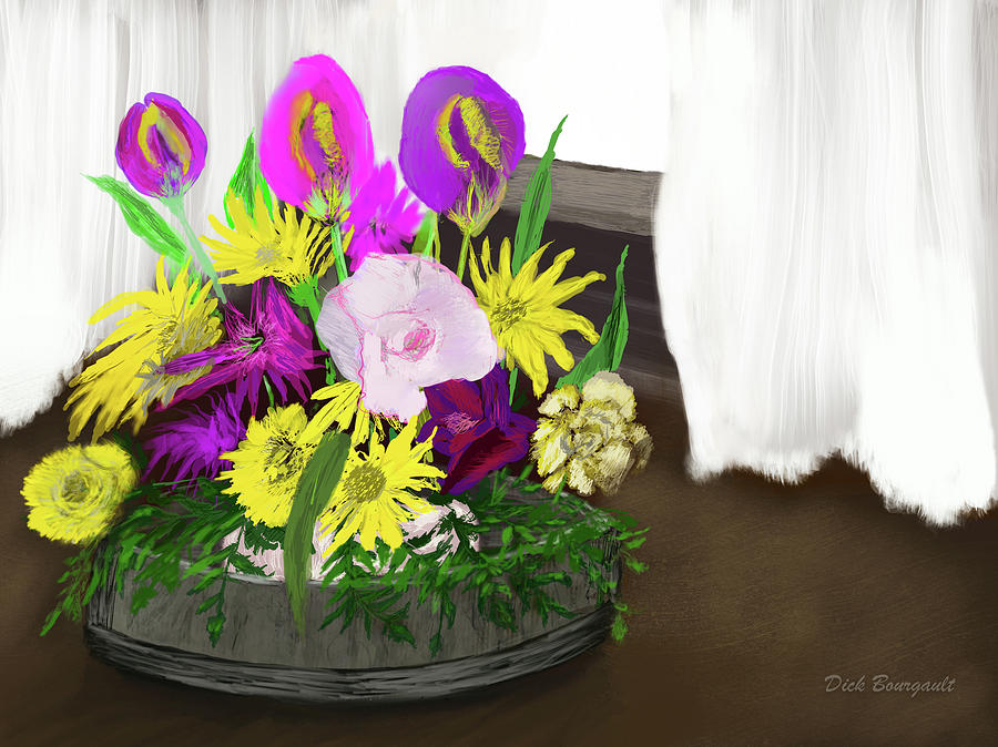 Easter Flowers Painting by Dick Bourgault