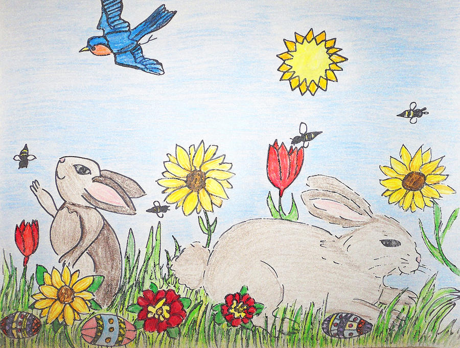 Easter Greetings Painting by Monica Engeler