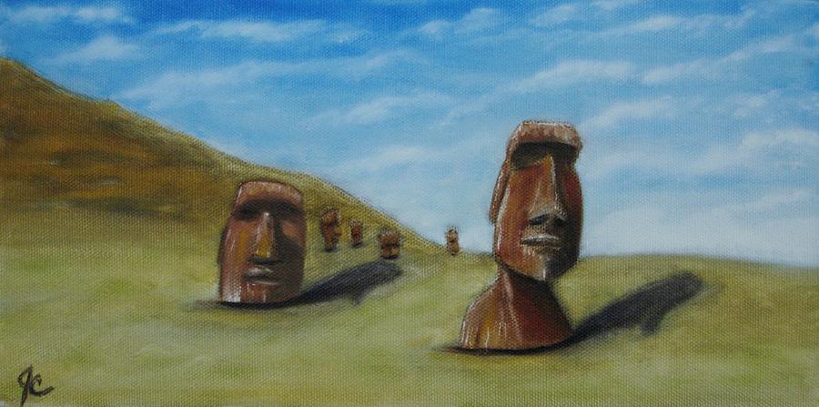 Easter Island Painting by Jimmy Carender