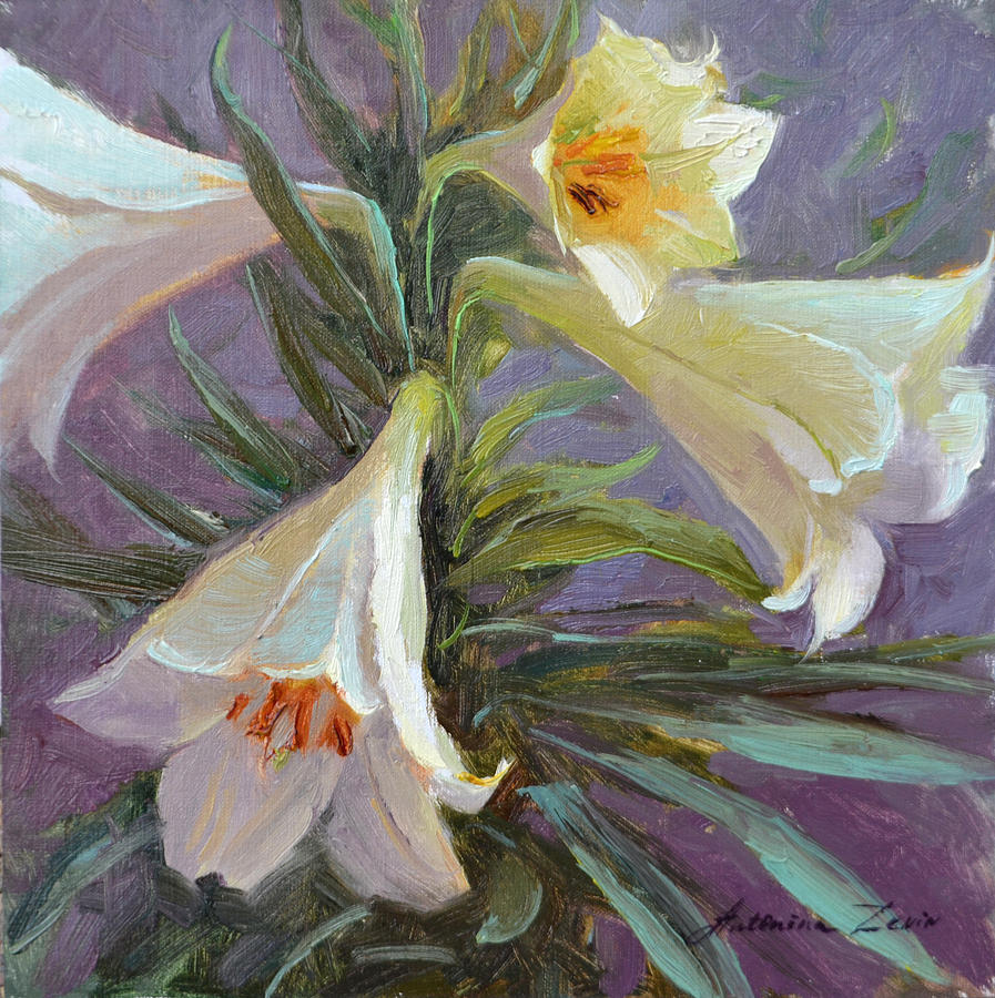 Easter Lilies Painting By Tonya Zenin Fine Art America   Easter Lilies Tonya Zenin 