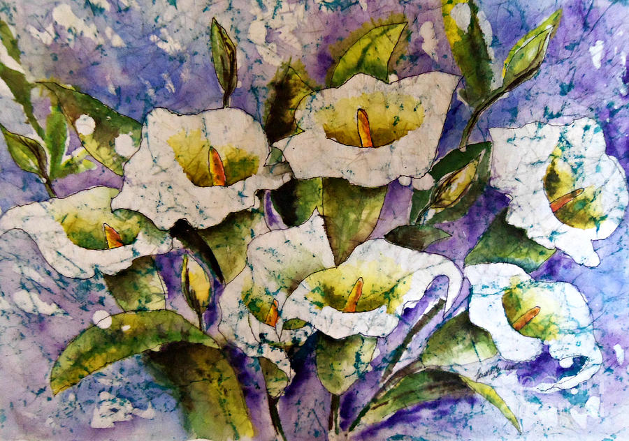 Easter Lillies _ ORIGINAL FOR SALE Painting by Janet Cruickshank