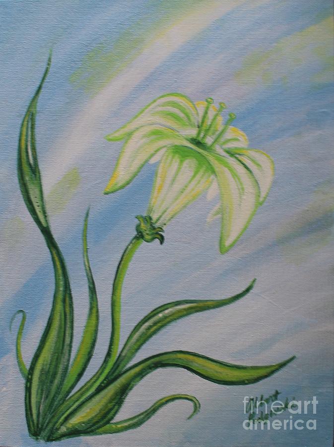 Easter Lily Painting by Albert Podgurski - Fine Art America