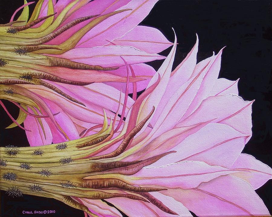 Easter Lily Cactus Flower Painting by Carol Sabo