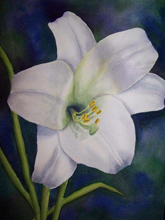 Easter Lily Painting by Vickie Voelz