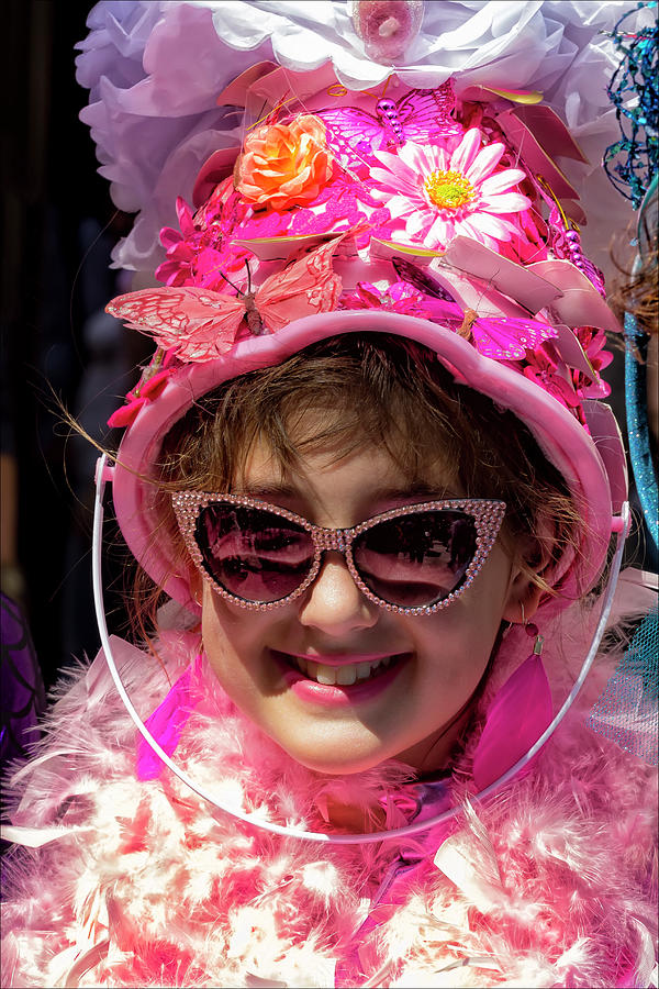 Easter Parade NYC 2017 Pink Hat and Sunglasses Photograph by Robert Ullmann