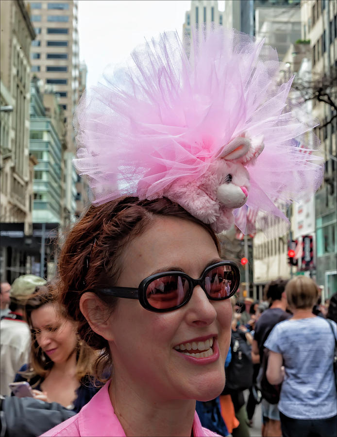Easter Parade NYC 2017 Rabbit Hat Photograph by Robert Ullmann