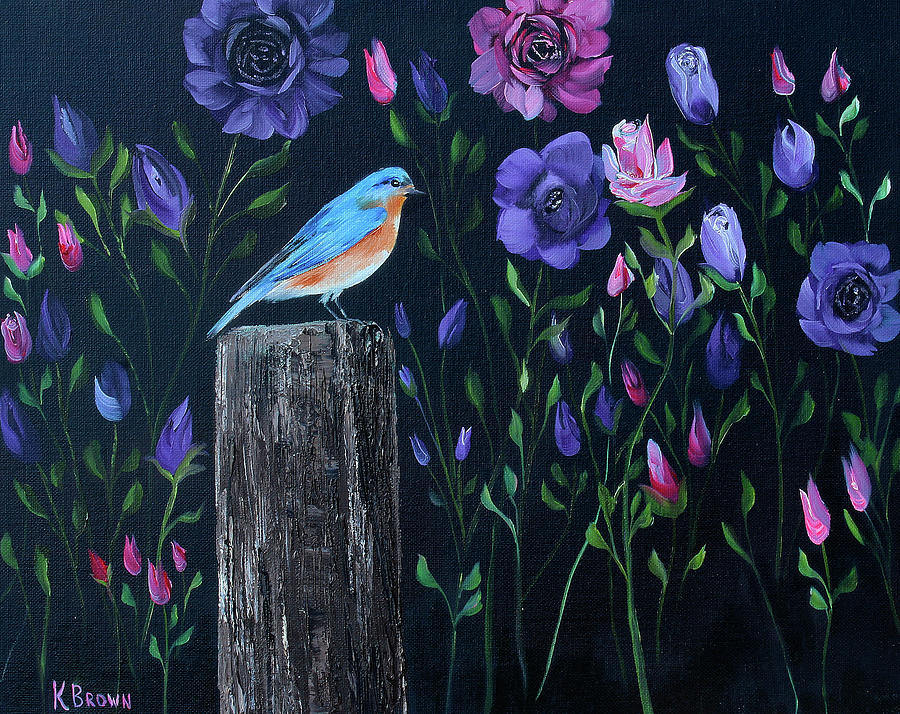 Eastern Blue Bird Painting by Kevin  Brown