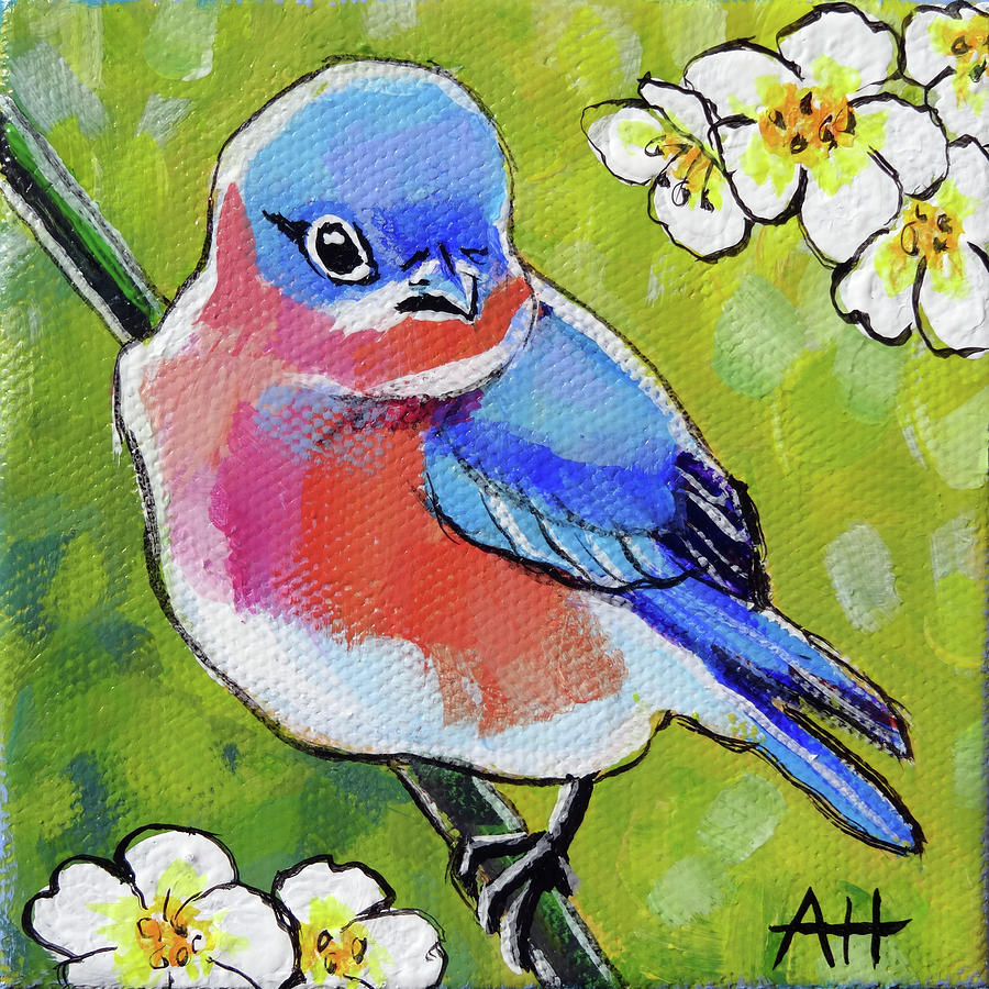 Eastern Bluebird Painting by Ande Hall