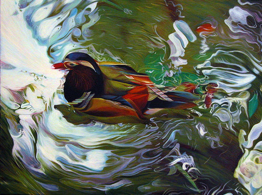 Duck Painting - Eastern Colours Madarin Duck by Kelly McNeil