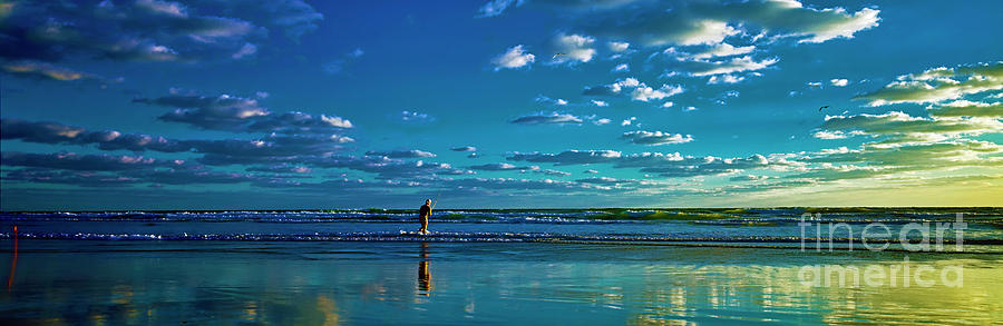 Eastern Florida coast morning surf fishing  Photograph by Tom Jelen
