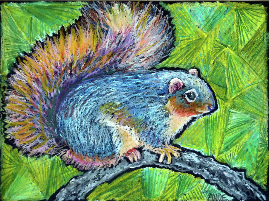 Eastern Fox Squirrel Painting by Ande Hall