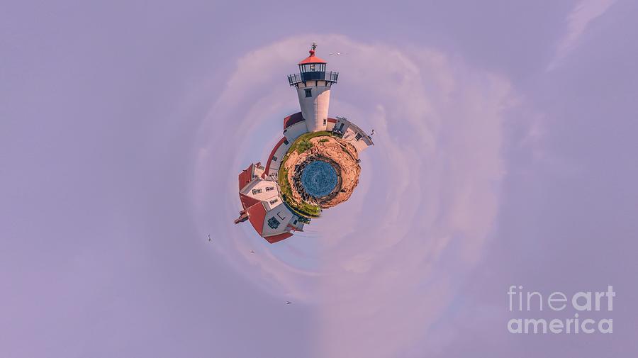 Eastern Point Light - tiny planet Photograph by Claudia M Photography