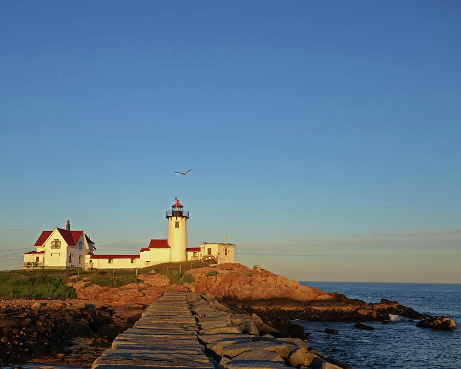 Sunset Photograph - Eastern Point Lighthouse Gloucester MA at Sunset by Toby McGuire
