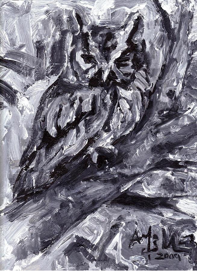 Owl Painting - Eastern Screech-Owl by Abby McBride