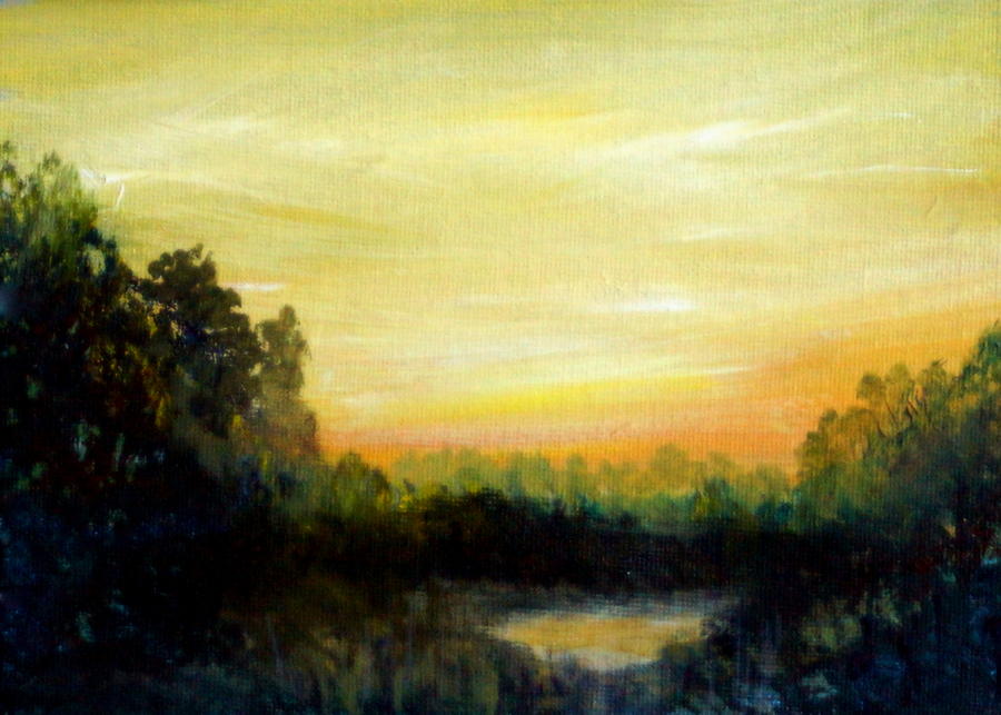 Eastern Shore Sunrise Painting by Katy Hawk