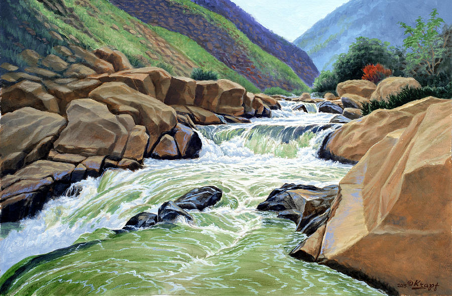 Mountain Stream Painting - Eastern Sierra Stream by Paul Krapf