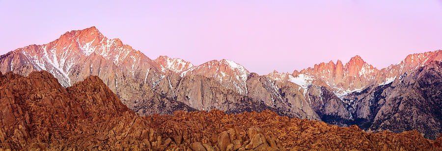 Mountain Photograph - Eastern Sierra Sunrise Panorama by Wasatch Light