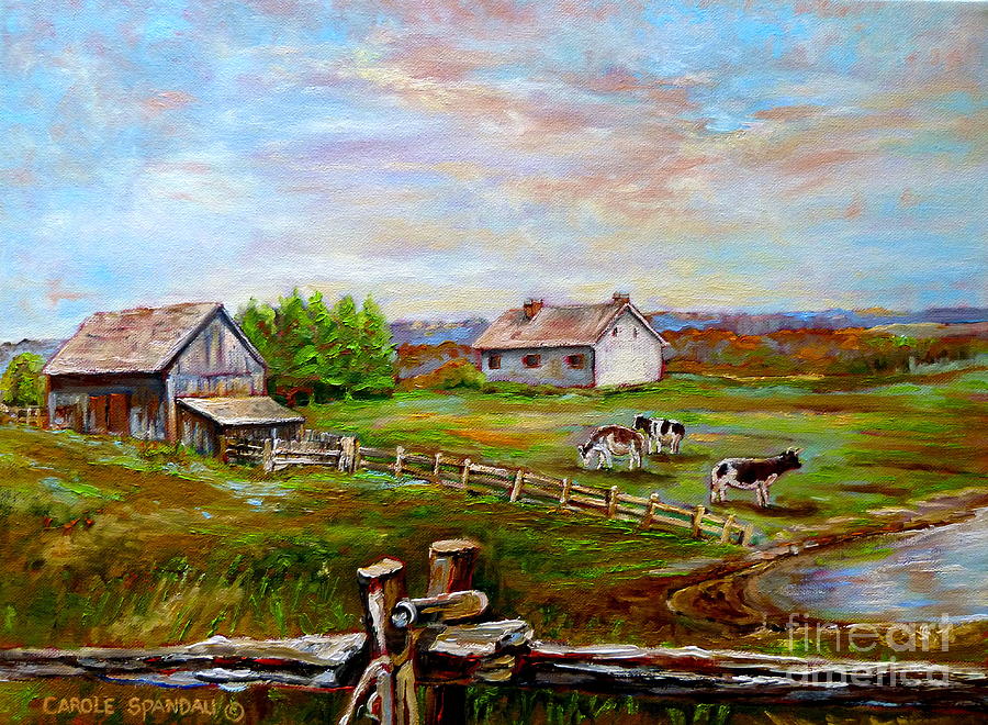 Eastern Townships Quebec Country Scene Painting by Carole Spandau