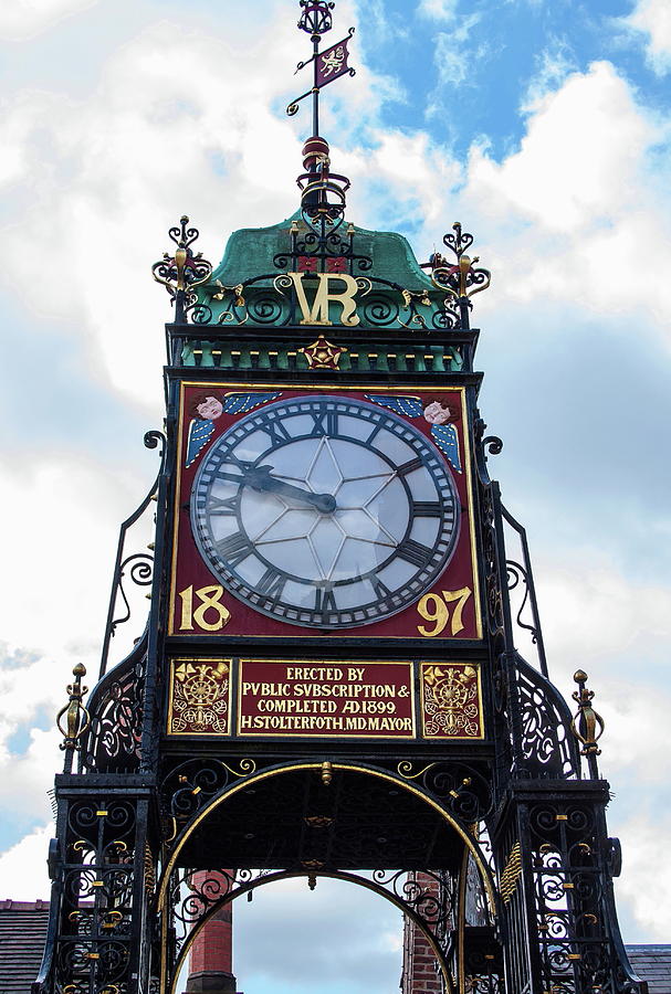 Eastgate Clock in Chester Photograph by Jeff Townsend