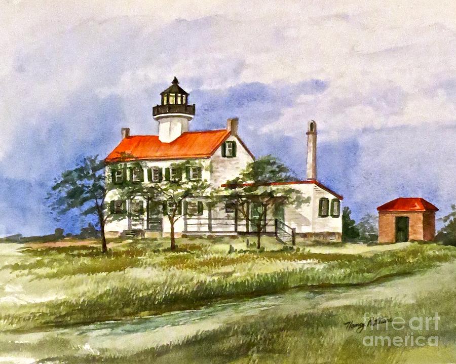 East Point Lighthouse Glory Days  Painting by Nancy Patterson