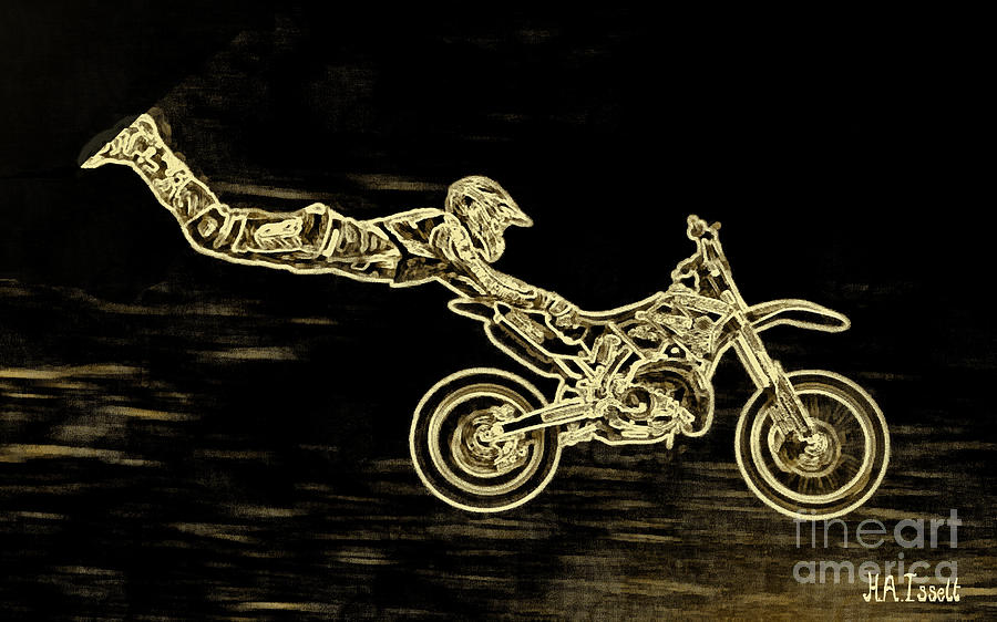 Easy Biker Gold Digital Art by Humphrey Isselt