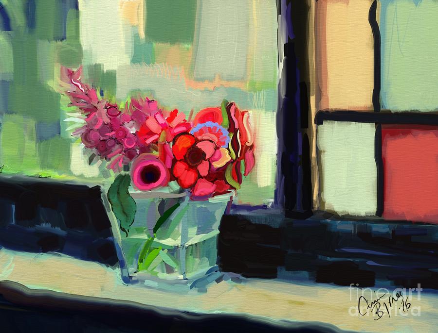 Easy Day by the Window Painting by Carrie Joy Byrnes