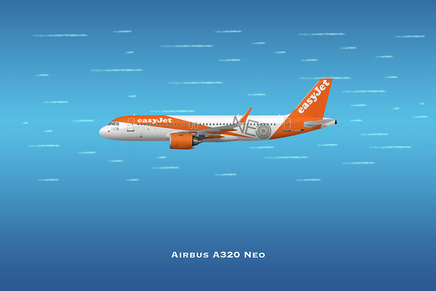 Easy Jet Airbus A320 Neo Digital Art by Airpower Art